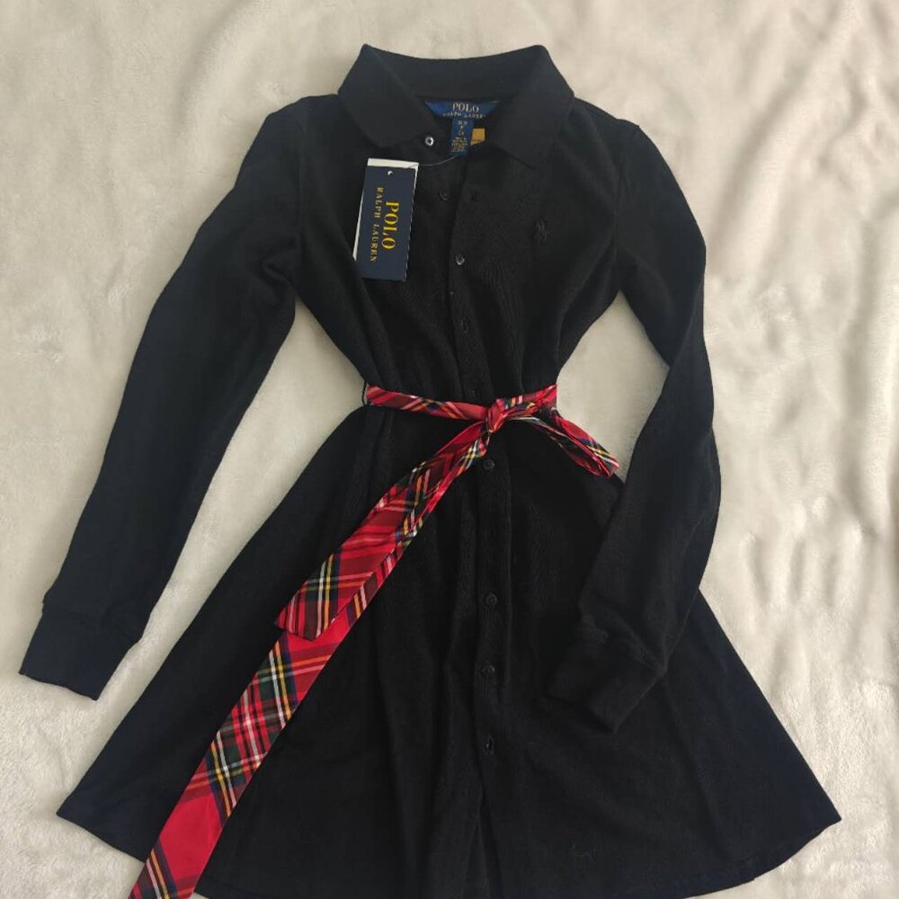 New Polo Ralph Lauren Girls Stretch Mesh Polo Dress - Picture 4 of 5